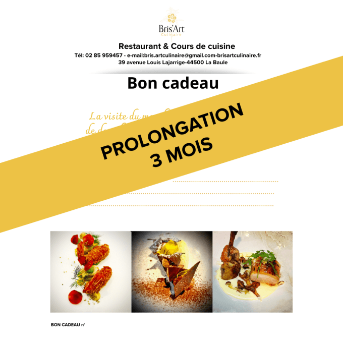 Prolongation Bon cadeau 3 mois