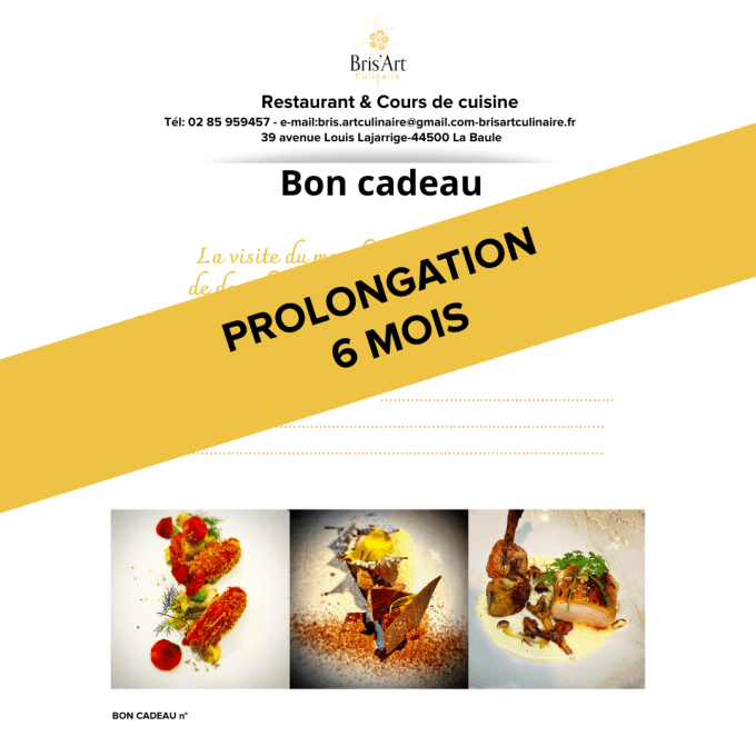 Prolongation Bon cadeau 6 mois 